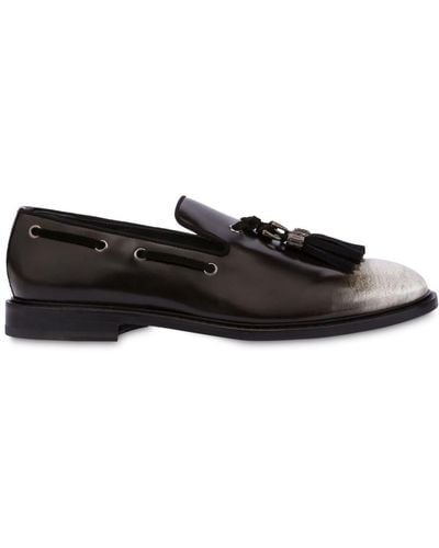 Moschino Tassel-detail Leather Loafers - Black