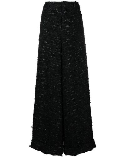 R13 Slouchy Tweed Trousers - Black