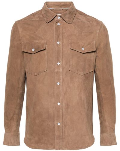 S.w.o.r.d 6.6.44 Classic-collar Suede Shirt - Brown
