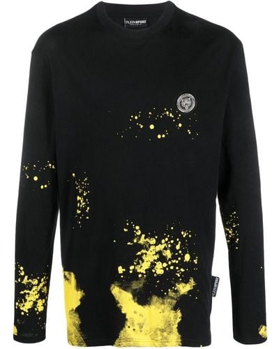 Philipp Plein Camiseta con motivo de salpicadura de pintura - Negro