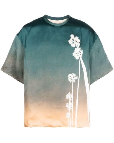 Jil Sander Sunrise-motif T-shirt Green/multicolour