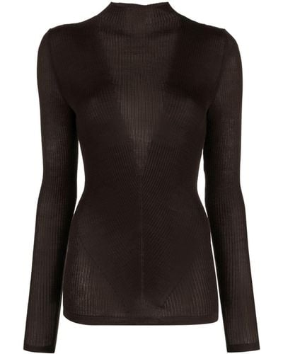 Wolford Aurora Ribbed-knit Wool Sweater - Black