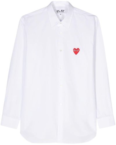 COMME DES GARÇONS PLAY Poloshirt mit Herz-Applikation - Weiß