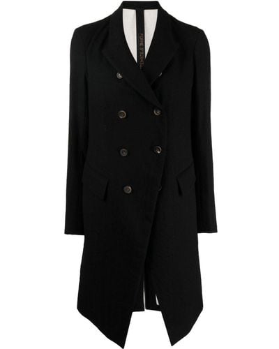 Forme D'expression Double-breasted Wool Coat - Black
