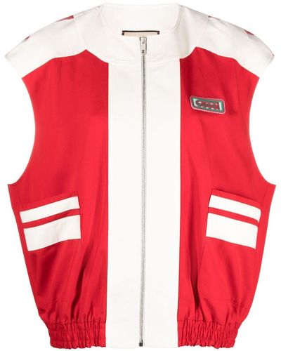 Gucci Cotton Sleeveless Jacket - Red