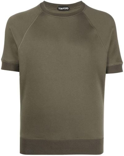 Tom Ford Logo-patch Crew-neck T-shirt - Green