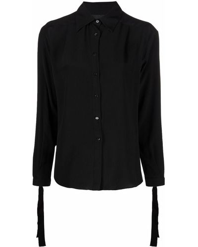 Philipp Plein Camisa de seda con botones - Negro