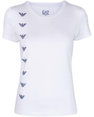 EA7 Train T-Shirt mit Logo-Print - Weiß