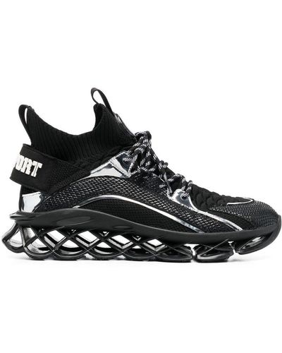 Philipp Plein Sneakers alte con inserti - Nero