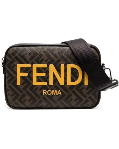 Fendi Ff Logo-print Shoulder Bag - Black