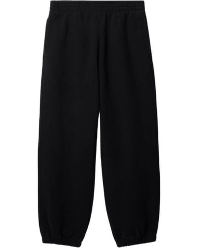Burberry Pantalones de chándal con bordado EKD - Negro