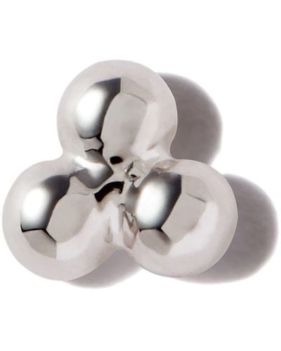 Maria Tash 18kt White Gold Three Ball Trinity Stud Earring - Metallic