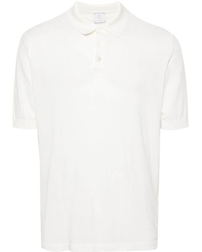 Eleventy Ribbed Cotton Polo Shirt - White