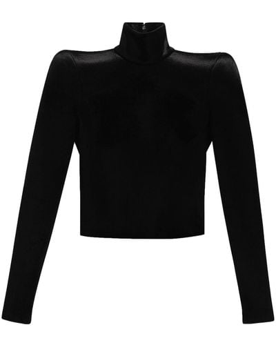 Balenciaga Round Shoulder Roll-neck Top - Black