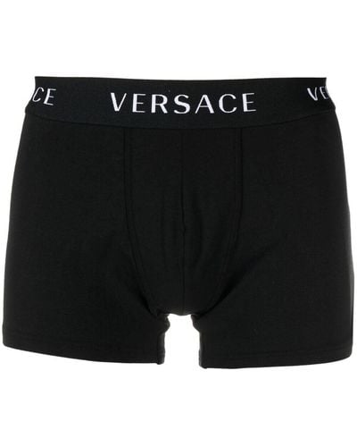 Versace Logo Trim Boxer Shorts - Black