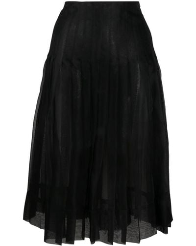 Khaite The Tudi Pleated Midi Skirt - Black