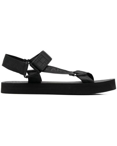 Tommy Hilfiger Recycled Logo-strap Sandals - Black
