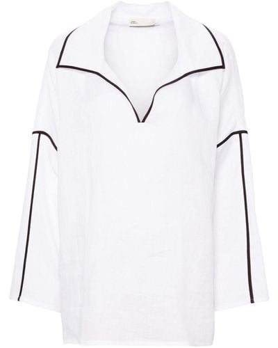 Tory Burch Hemd mit Kontrastdetails - Weiß