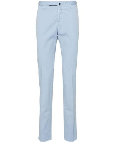 Incotex Low-rise Stretch-cotton Tapered Chinos - Blue