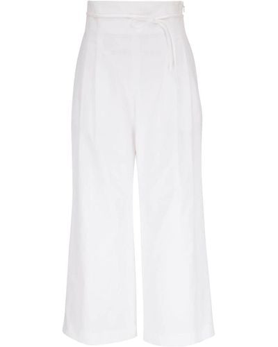 Carolina Herrera Tie-waist Wide-leg Trousers - White