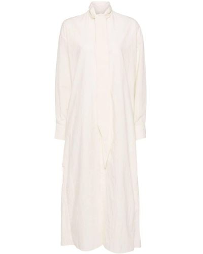 Uma Wang Robe en coton à volants - Blanc