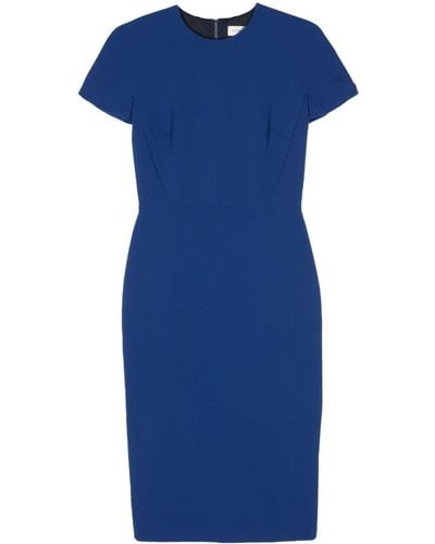 Victoria Beckham Round-neck Midi Dress - Blue