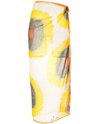 Amir Slama Printed Beach Skirt - Yellow