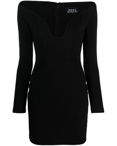 Solace London Mini-jurk Met Lange Mouwen - Zwart