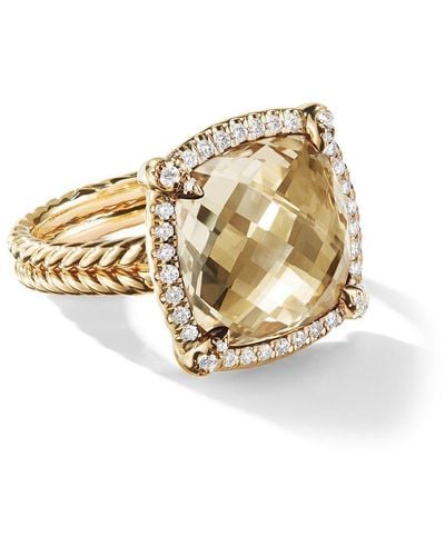 David Yurman 18kt 'Châtelaine' Gelbgoldring mit Diamant - Mehrfarbig