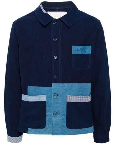 STORY mfg. Frech Organic Cotton Shirt Jacket - Blue