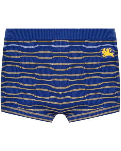 Burberry Striped Knitted Mini Shorts - Blue