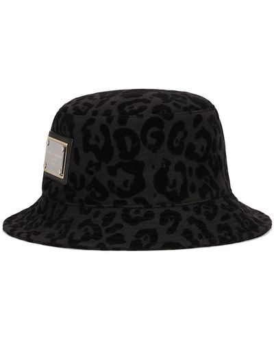 Dolce & Gabbana Leopard-print Bucket Hat - Black