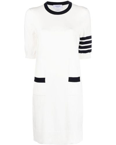 Thom Browne Minikleid mit Hector-Stickerei - Weiß