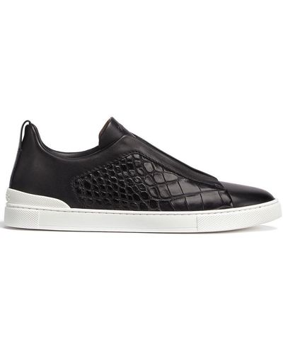 Zegna Triple Stitchtm Low-top Sneakers - Black