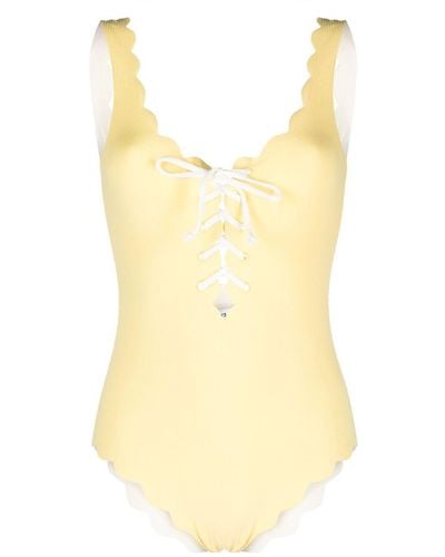 Marysia Swim Palm Springs Scallop-edge Swimsuit - Yellow