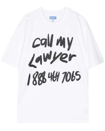 Market Scrawl My Lawyer Cotton T-shirt - White