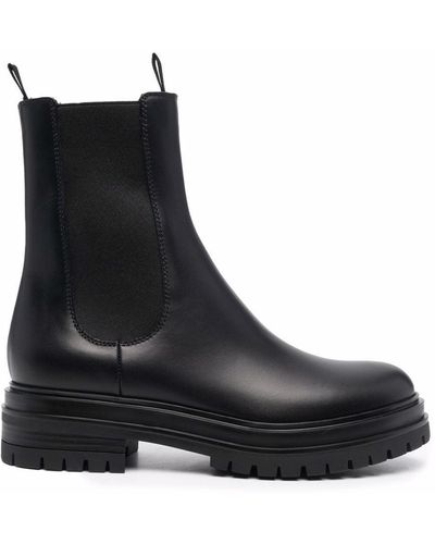Gianvito Rossi Chunky Leather Chelsea Boots - Black