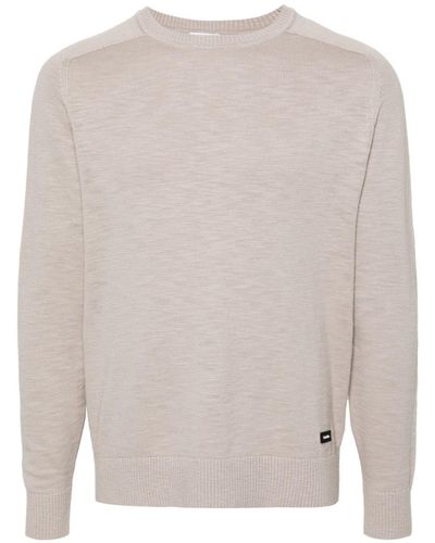 Calvin Klein Slub-textured Cotton Sweater - Natural