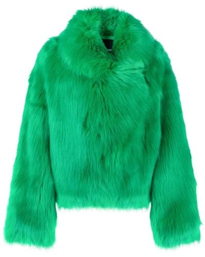 Patrizia Pepe Oversized Fur Jacket - Green