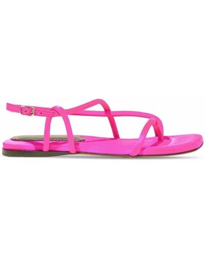 Proenza Schouler Satin-effect Strappy Flat Sandals - Pink