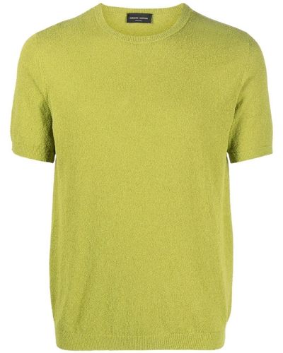 Roberto Collina Bouclé-knit Short-sleeved Sweater - Green