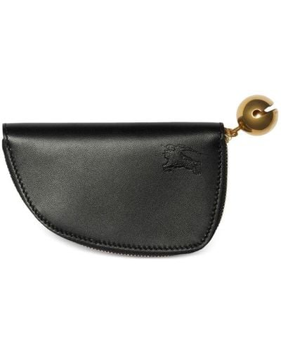 Burberry Shield Leather Coin Pouch - Grey