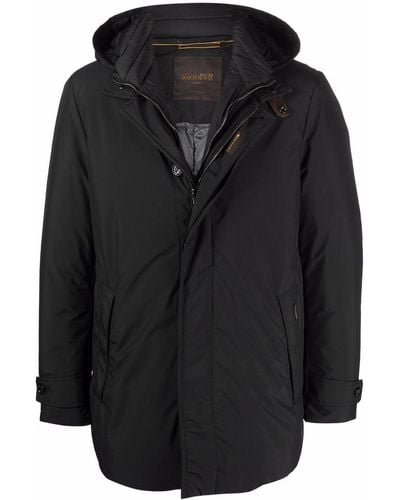 Moorer Double-layer Hooded Coat - Black