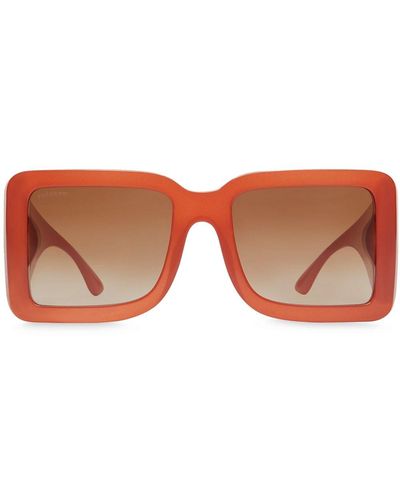 Burberry B Motif Square Frame Sunglasses - Orange