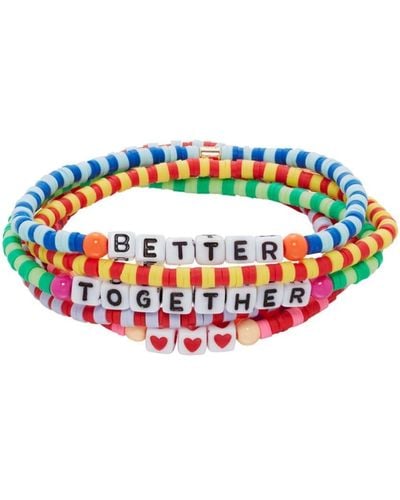 Roxanne Assoulin Technicolor Camp Beaded Bracelets (set Of Four) - White
