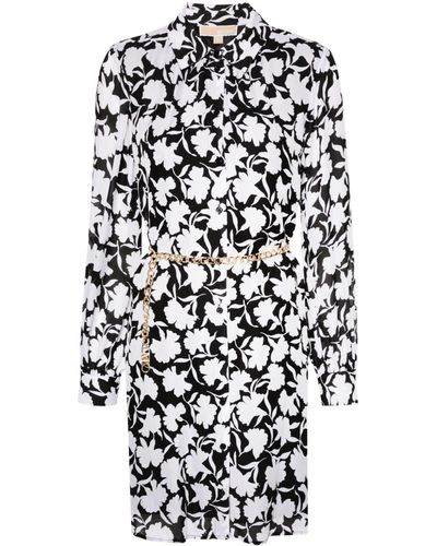 MICHAEL Michael Kors Floral Crepe Mini Dress - White