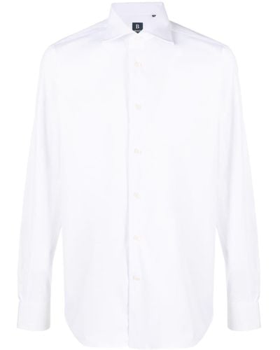 BOGGI Long-sleeve Curved-hem Shirt - White
