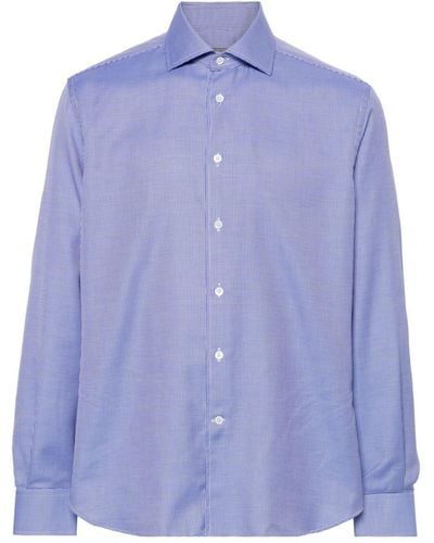 Corneliani Mini-check Cotton Shirt - Blue