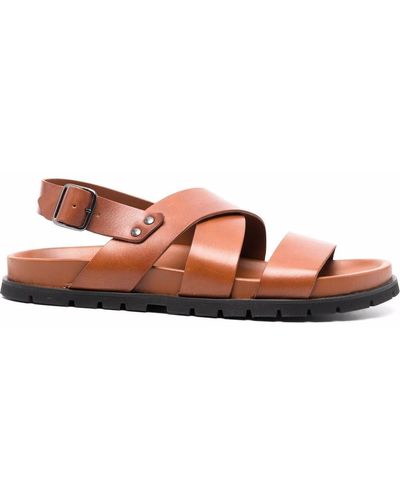 A.P.C. Cross-strap Leather Sandals - Brown