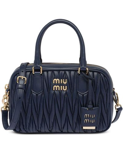 Miu Miu ミュウミュウ マテラッセ レザーハンドバッグ - ブルー